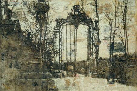 «Le grand portail ». Huile sur toile et matériaux. 130x195 cm 