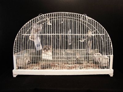 « Cage I ». Techniques mixtes. 35x22x45 cm