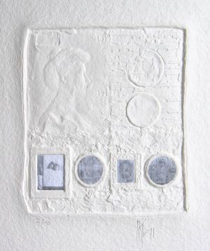 « Fragments blancs I ». Sculpture sur papier. 55x61 cm