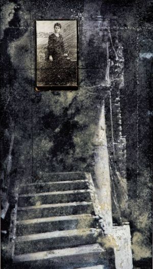 « Escalier de la Vieille Havane XI ». Techniques mixtes sur papier. 23x40 cm